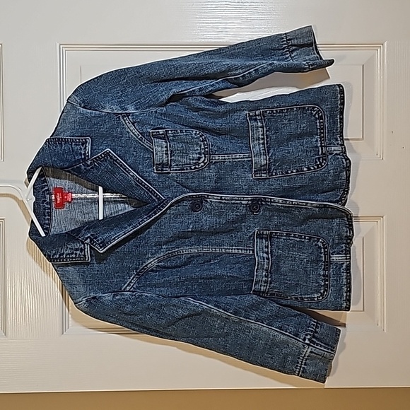 Mossimo Supply Co. Jackets & Blazers - Mossimo 3/4 Sleeve Denim Blazer Jacket  Tailored Fit 2 Button Size Medium